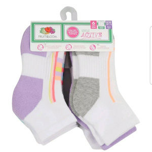 Fruit of the Loom Girl's Active Socks 6 Pair